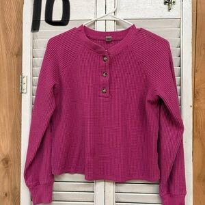 Women's Pink Button-Up Top